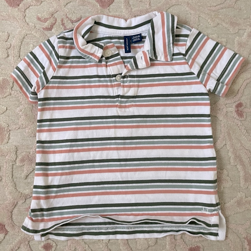 Janie and Jack short sleeve collared shirt striped